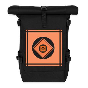 Geometrische Farbenspiele  - Rolltop Rucksack - Schwarz - Vorne