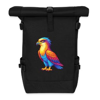 Balbuzard pêcheur coloré Kawaii personnage de dessin animé oiseau - Sac à dos roll top - noir - Devant