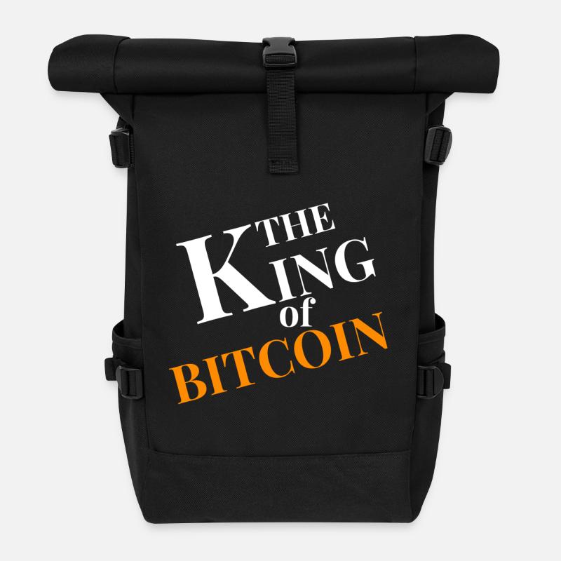 König von Bitcoin Grafik - Rolltop Rucksack - Schwarz
