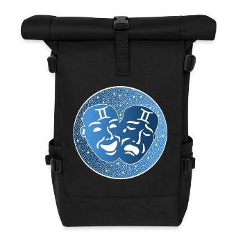 Zwillinge Sternzeichen - Rolltop Rucksack - Schwarz - Vorne