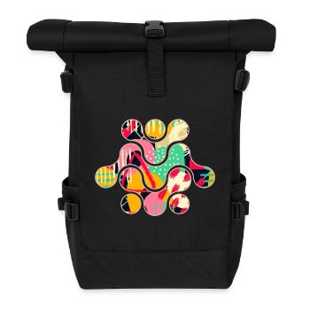 Kaleidoscope of Colors: A Geometric Symphony - Roll Top Backpack - black - Front