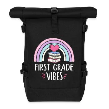 First Grade Vibes - Roll Top Backpack - black - Front