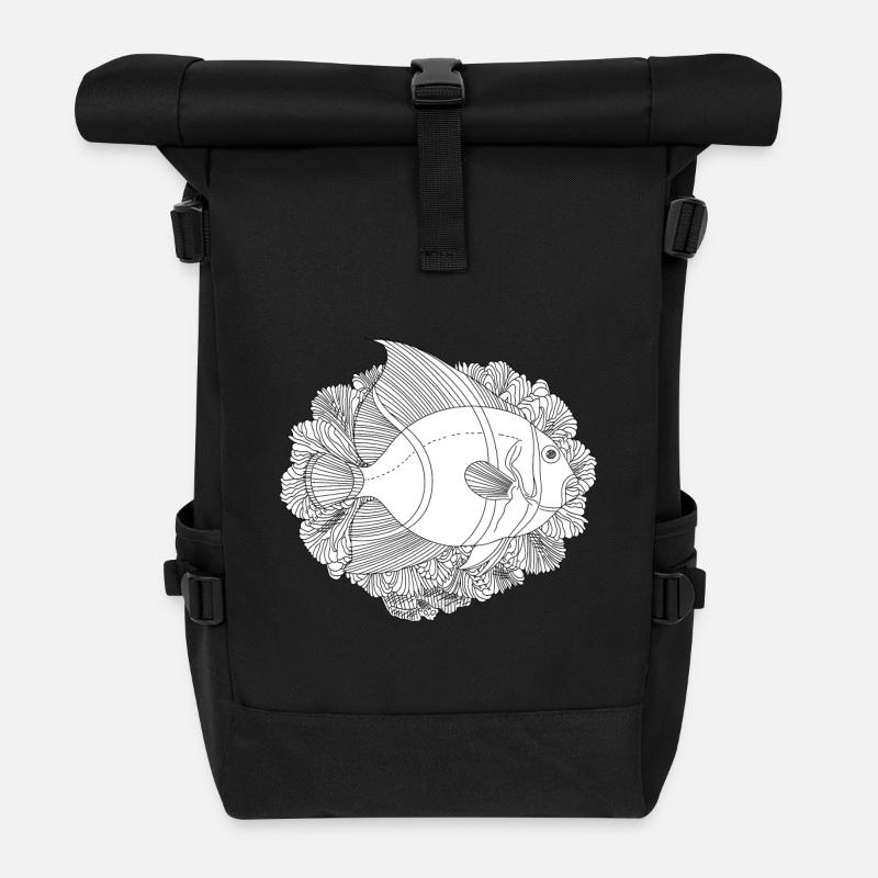 Fisch Pazifischer Ozean Koralle - Rolltop Rucksack - Schwarz