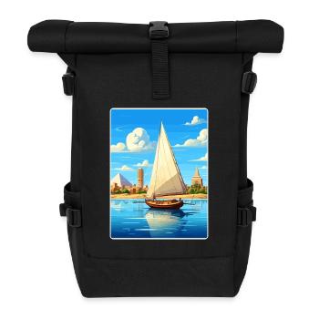 Kairo Ägypten Große Pyramiden Von Gizeh Reiseposter - Rolltop Rucksack - Schwarz - Vorne