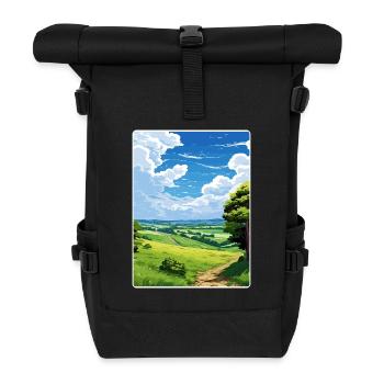 Dorset Aonb Reise Poster Souvenir Postkarte Farbe - Rolltop Rucksack - Schwarz - Vorne