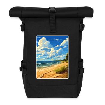 Indiana Dunes Nationalpark Reiseplakat Souvenir - Rolltop Rucksack - Schwarz - Vorne