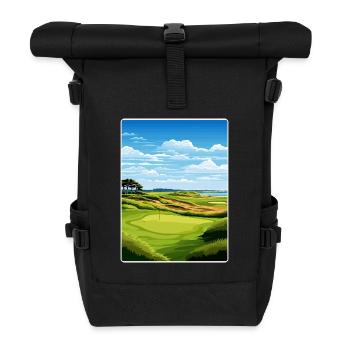 Bandon Dunes Golf Resort Reiseposter Souvenir - Rolltop Rucksack - Schwarz - Vorne