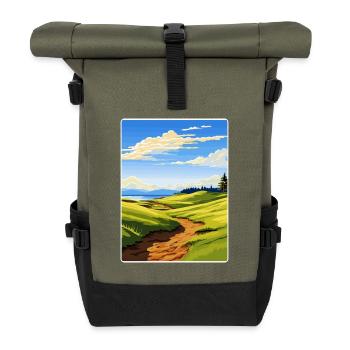 Chambers Bay Golf Club Reiseposter Souvenir WPA - Rolltop Rucksack - Olive/Schwarz - Vorne