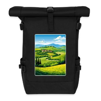 Toskana Italien Reise Poster Souvenir Malerei WPA - Rolltop Rucksack - Schwarz - Vorne