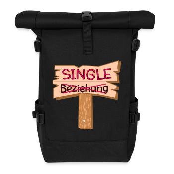 BEZIEHUNG SINGLE SPRÜCHE - Rolltop Rucksack - Schwarz - Vorne