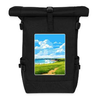 Bude Cornwall England Reiseposter Souvenir WPA - Rolltop Rucksack - Schwarz - Vorne
