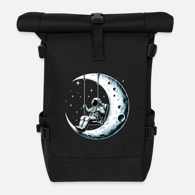Astronaut Raumfahrer schaukeln Schaukel Mond Gesch - Rolltop Rucksack - Schwarz