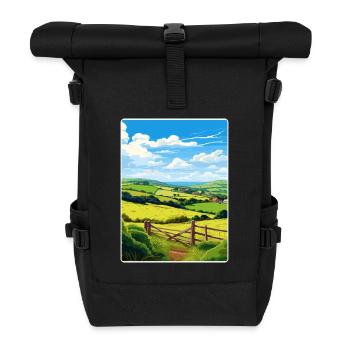 Kendijack Valley Cornwall England Reiseposter - Rolltop Rucksack - Schwarz - Vorne