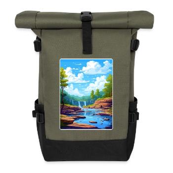 Cuyahoga Valley Nationalpark Reiseposterkarte - Rolltop Rucksack - Olive/Schwarz - Vorne