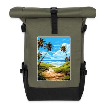 Biscanye Nationalpark Reiseposter Souvenir WPA - Rolltop Rucksack - Olive/Schwarz - Vorne