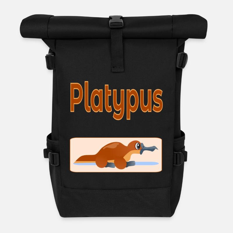 Schnabeltier Australien - Rolltop Rucksack - Schwarz