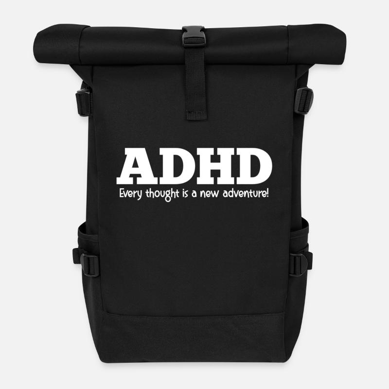 TDAH - Sac à dos roll top - noir