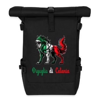Der stolz von Catania Italien Flagge - Rolltop Rucksack - Schwarz - Vorne
