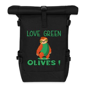 OLIVES VERTES D’AMOUR - ANIMAL PARESSEUX - Sac à dos roll top - noir - Devant