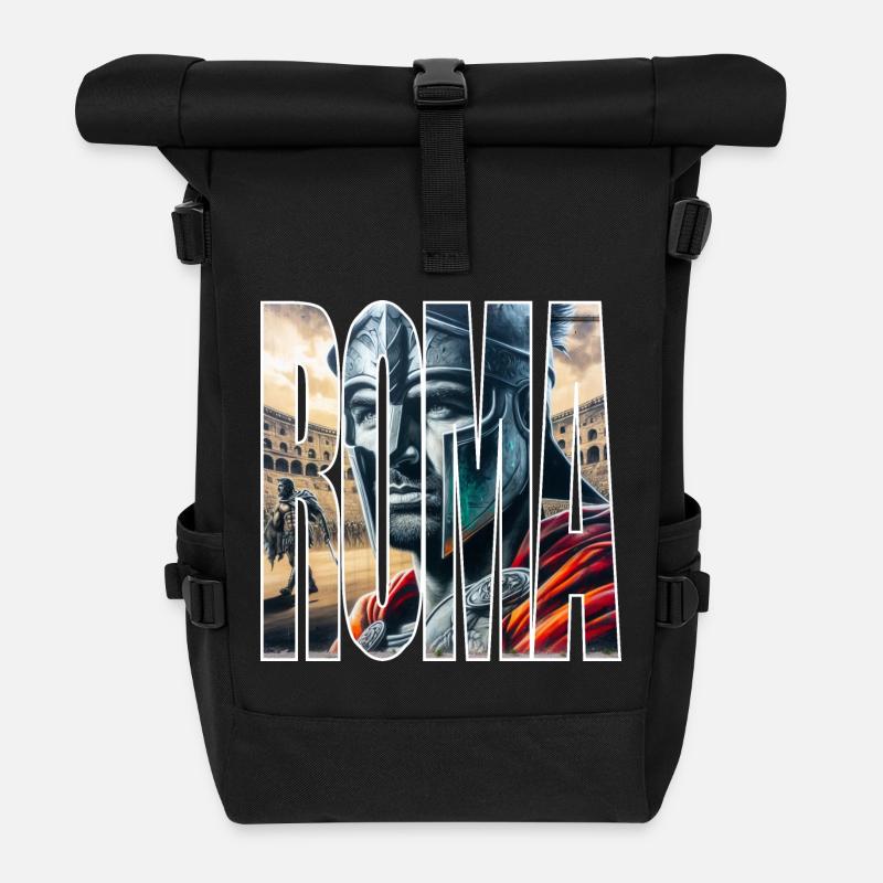 ROMA - Roll Top Backpack - black
