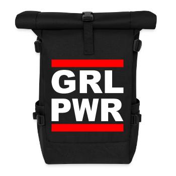 Girl Power "GRL PWR" - Show your strength! - Roll Top Backpack - black - Front