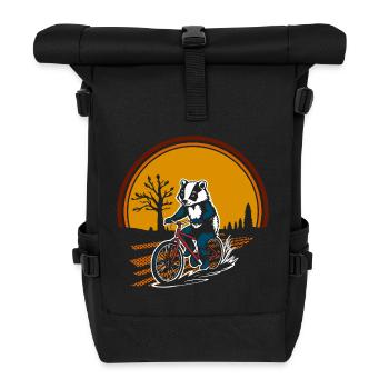 Radl Dachs Herbst - Bike Badger - 4 Black- DIGITAL - Rolltop Rucksack - Schwarz - Vorne