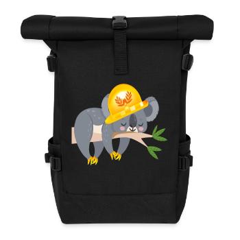 ARTISAN KOALA BEAR - Roll Top Backpack - black - Front