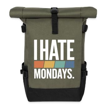 I Hate Mondays - Roll Top Backpack - olive/black - Front