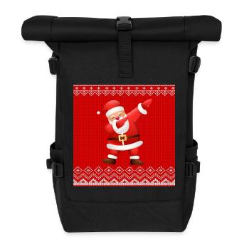 joyeux noël, joyeuses fêtes, santa - Sac à dos roll top - noir - Devant