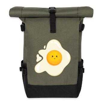 Sweet fried egg - Roll Top Backpack - olive/black - Front