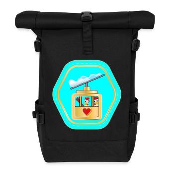 SKIING COUPLES - CHICKENS COMIC - Roll Top Backpack - black - Front