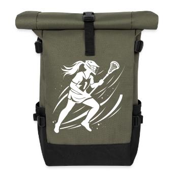 Lacrosse Mädchen - Rolltop Rucksack - Olive/Schwarz - Vorne