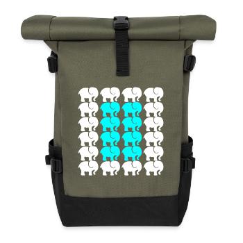ELEPHANT - Roll Top Backpack - olive/black - Front