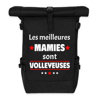 Les meilleures mamies sont volleyeuses,cadeau noël - Sac à dos roll top - noir - Devant