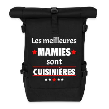 Les meilleures mamies sont cuisinières,cadeau noël - Sac à dos roll top - noir - Devant