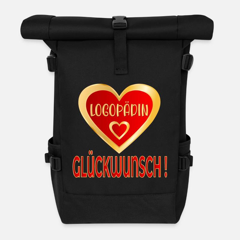 GLÜCKWUNSCH LOGOPÄDIN LOGOPÄDIE - Rolltop Rucksack - Schwarz