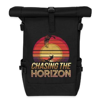 Sunset Kite Surfer Design - Roll Top Backpack - black - Front