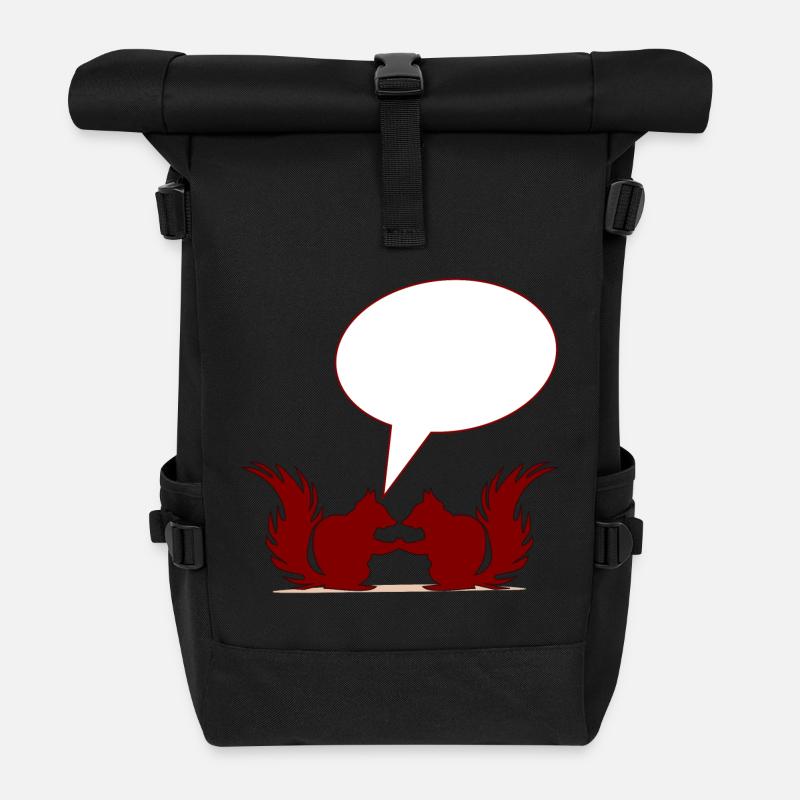BEZIEHUNGSSPRÜCHE SELBST GESTALTEN EICHHÖRNCHEN - Rolltop Rucksack - Schwarz