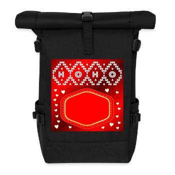DESIGN YOUR OWN CHRISTMAS NAME BADGE - Roll Top Backpack - black - Front