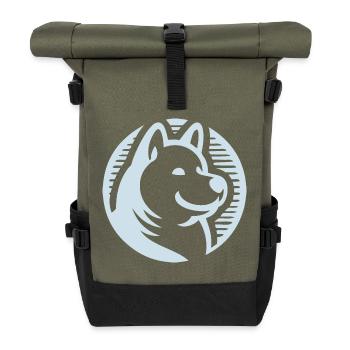 Flocon de neige - Sac à dos roll top - olive/noir - Devant