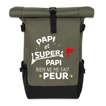 Cadeau Paternité Superhero Humor - Sac à dos roll top - olive/noir - Devant