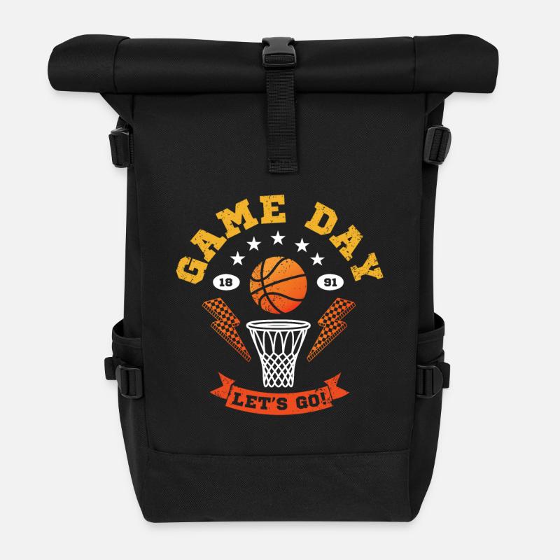 Game Day Basketball - Rolltop Rucksack - Schwarz