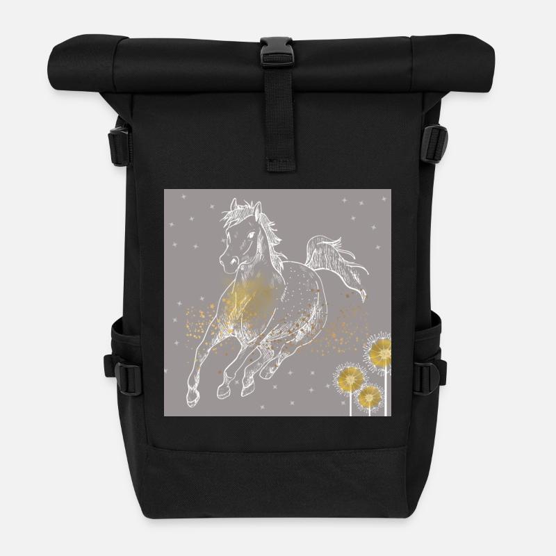 Pferd. - Rolltop Rucksack - Schwarz