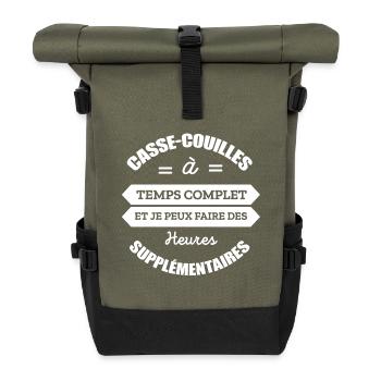 CASSE-COUILLES A TEMPS COMPLET - Sac à dos roll top - olive/noir - Devant