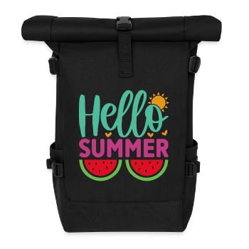 Hallo Sommer - Rolltop Rucksack - Schwarz - Vorne