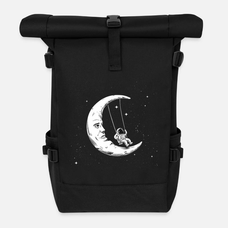 Astronaut Mond Schaukeln - Rolltop Rucksack - Schwarz
