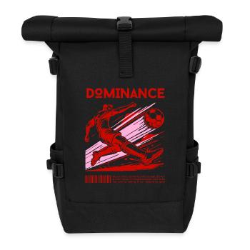 Dynamic football shot – dominance on the pitch - Roll Top Backpack - black - Front