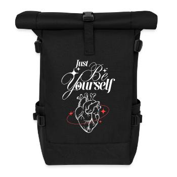 Just Be Yourself – Heart & Self-Love - Roll Top Backpack - black - Front