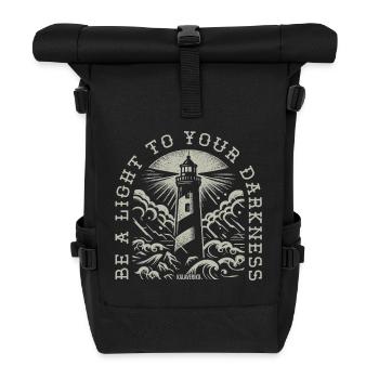 Sei ein Licht in deiner Dunkelheit - Rolltop Rucksack - Schwarz - Vorne