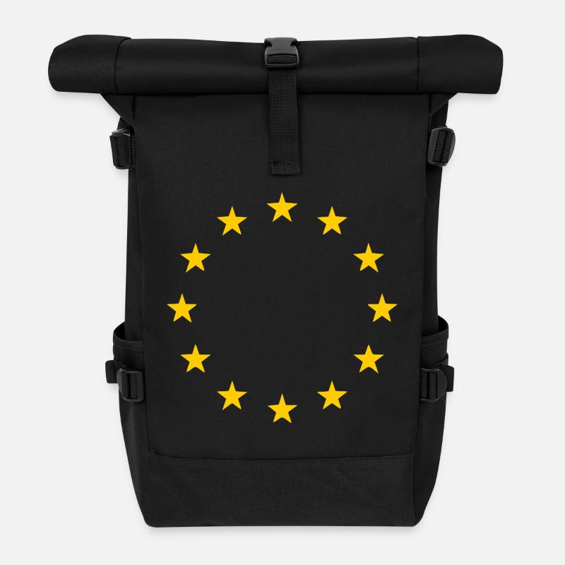 Eu flagge - Rolltop Rucksack - Schwarz